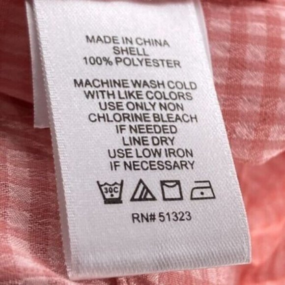 1.State Size XL Revolve Pink Sheer Gingham Check Ruffle Detail Trim Blouse Top - Picture 5 of 5